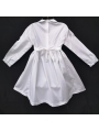 Robe smocks manches longues  en piqué blanc