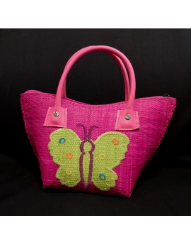 Petit sac enfant en rabane motif papillon