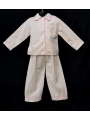 Pyjama chemise pantalon en coton carreaux rose