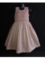 Robe smocks sans manches en coton beige rose