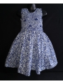 Robe smocks sans manches en coton bleu