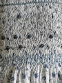 Robe smocks sans manches en coton blanc bleu