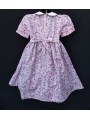 Robe smocks manches ballons  en coton fleurs multicolores