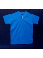 Tunique brodée en coton bleu motif "Aloalo"