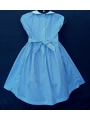 Robe smocks sans manches en coton vichy bleu ciel