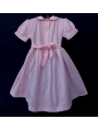 Robe smocks manches ballons en coton piqué rose