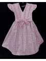 Robe smocks manches volantes en coton liberty rose