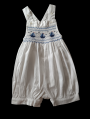 Barboteuse salopette en coton blanc motif petit bateau