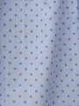 Robe smocks sans manches en coton blanc à pois bleu