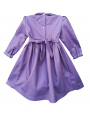 Robe smocks manches longues en coton piqué violet