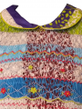 Robe smocks en coton rayures multicolore manches longues