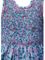Robe smocks sans manches en coton fleuri vert rose