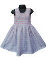 Robe smocks sans manches en coton imprimé rose