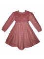 Robe smocks col Claudine en tissu finette imprimé petites fleurs