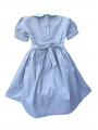 Robe smocks manches ballons en coton gris