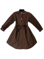 Robe smocks manches longues en velours chocolat