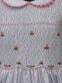 Robe smocks manches ballons  en coton piqué blanc