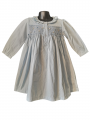 Chemise de nuit smocks en coton piqué bleu ciel
