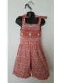 Combi short smocks rouge fleuri en coton