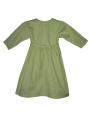 Robe boléro smocks manches 3/4 en coton piqué vert anis