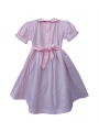 Robe smocks manches ballons en coton piqué rose