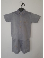 Ensemble chemise bermuda gris brodé baobab