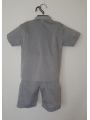 Ensemble chemise bermuda gris brodé baobab