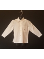 Chemise blanche classique brodée - manches longues, baobab