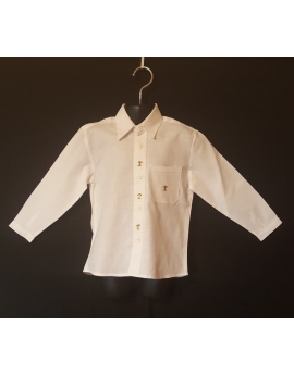 Chemise blanche classique brodée - manches longues, baobab